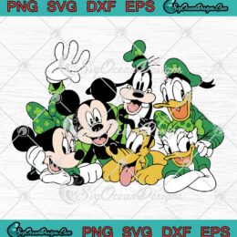 St. Patrick's Day Disney Mouse And Friends SVG, Family Vacation SVG, Saint Patrick's Day SVG PNG EPS DXF PDF, Cricut File