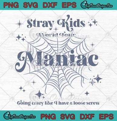Stray Kids World Tour Maniac SVG - Vintage Kpop Maniac World Tour SVG