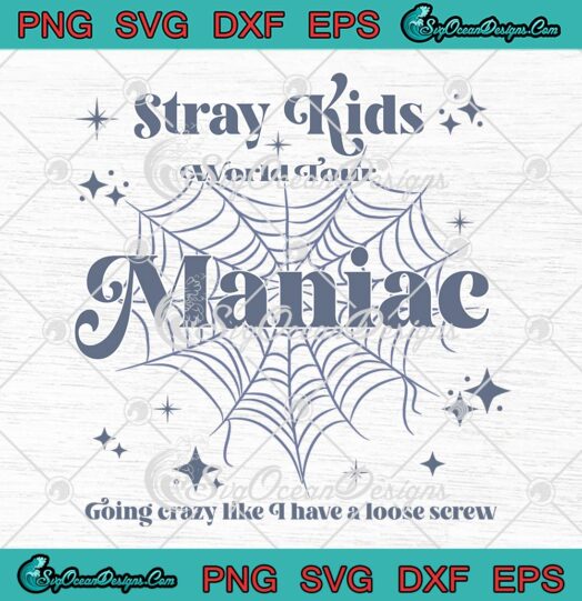 Stray Kids World Tour Maniac SVG - Vintage Kpop Maniac World Tour SVG PNG EPS DXF PDF, Cricut File