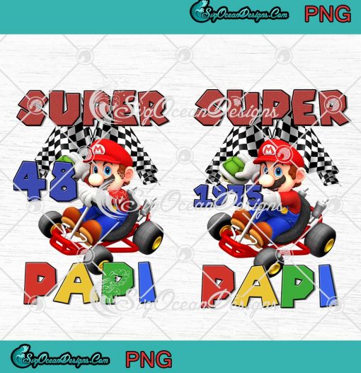 Super Mario Papi Birthday PNG - Super Papi Custom Birthday Gift PNG JPG Clipart, Digital Download