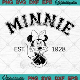 Vintage Minnie Mouse Est. 1928 SVG - Disney Anniversary SVG PNG EPS DXF PDF, Cricut File