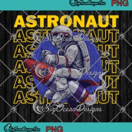 Astronaut Riding Rocket Retro PNG - Funny Astronaut Space Lovers PNG JPG Clipart, Digital Download