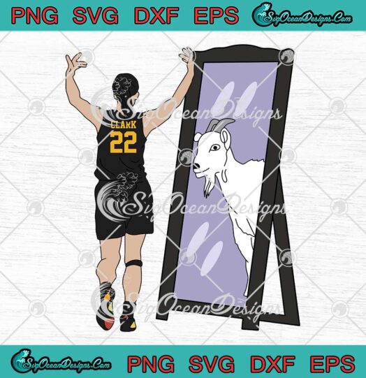 Caitlin Clark Mirror Goat Iowa SVG - WNBA Basketball 2023 SVG PNG EPS DXF PDF, Cricut File