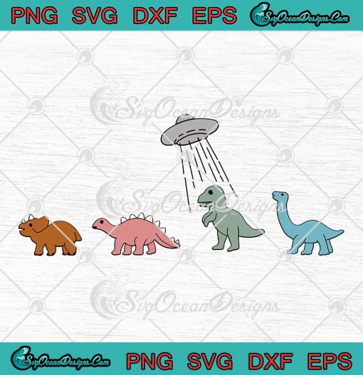 Dinosaur Alien Abduction SVG - Cute Dinosaur Funny Dino Abduction UFO SVG PNG EPS DXF PDF, Cricut File