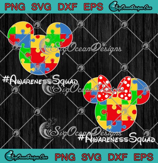 Disney Mickey Minnie Awareness Squad SVG - Disney Autism Awareness SVG PNG EPS DXF PDF, Cricut File