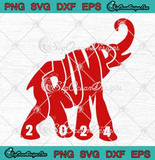 Elephant Donald Trump 2024 SVG - Pro Trump Republican Elephant SVG PNG EPS DXF PDF, Cricut File