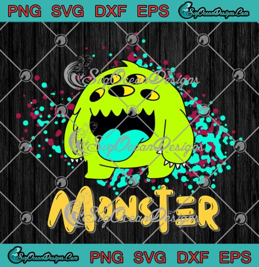 Five Eyes Green Monster Halloween SVG - Colorful Cute Monster SVG PNG EPS DXF PDF, Cricut File