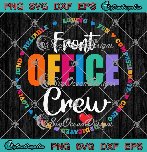Front Office Crew Cute Teacher SVG - School Secretary Back To School SVG PNG EPS DXF PDF, Cricut File