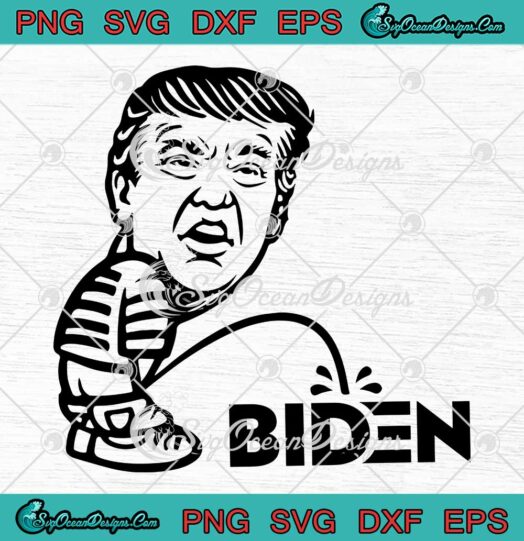 Funny Trump Peeing On Biden SVG - Meme Anti Biden SVG - Donald Trump 2024 SVG PNG EPS DXF PDF, Cricut File