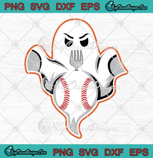 Ghost Forkball Baseball Funny SVG - New York Baseball SVG PNG EPS DXF PDF, Cricut File