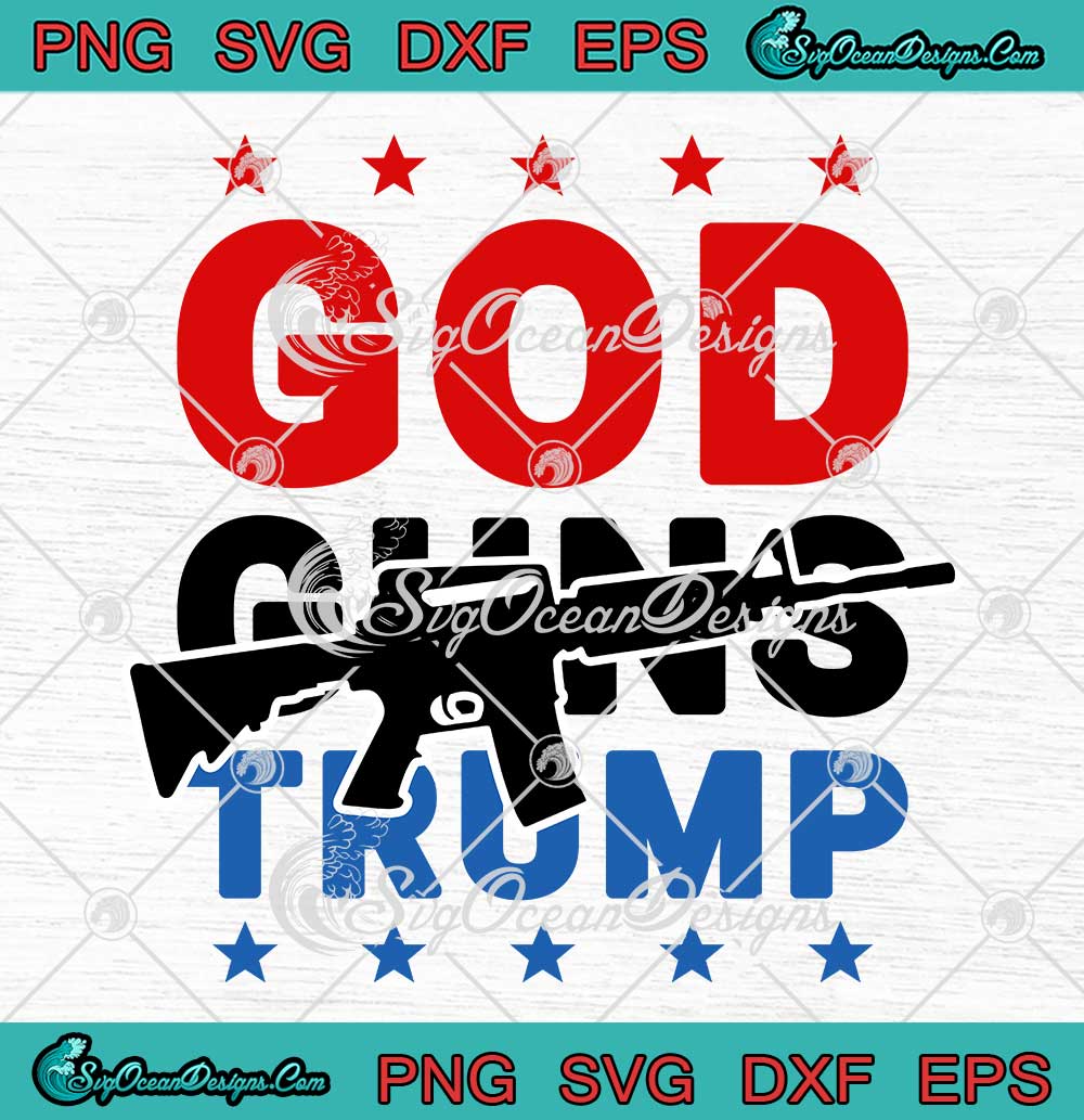 God Guns Trump Rifle TriBlend SVG Donald Trump For President 2024