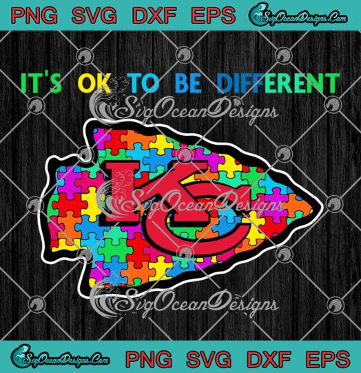 Kansas City Chiefs Autism NFL 2023 SVG - It's Ok To Be Different SVG PNG EPS DXF PDF, Cricut File