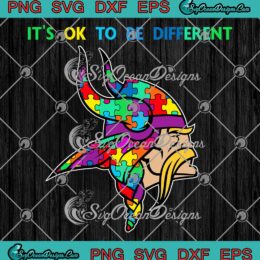 Minnesota Vikings Autism NFL 2023 SVG - It's Ok To Be Different SVG PNG EPS DXF PDF, Cricut File