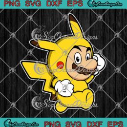 Super Mario Pikachu Pokemon SVG - Funny Super Pika Video Game SVG PNG EPS DXF PDF, Cricut File