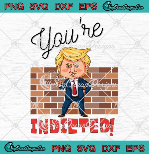 Trump You're Indicted Funny SVG - Political Donald Trump 2023 SVG PNG EPS DXF PDF, Cricut File