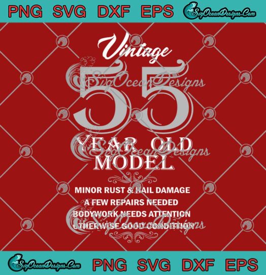 Vintage 55 Year Old Model SVG - Funny 55th Birthday Vintage Gift SVG PNG EPS DXF PDF, Cricut File