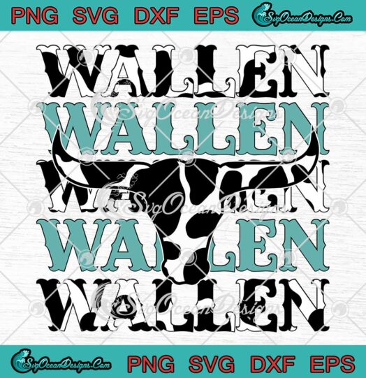Wallen Bull Skull Leopard Western SVG - Retro Morgan Wallen Country Music SVG PNG EPS DXF PDF, Cricut File