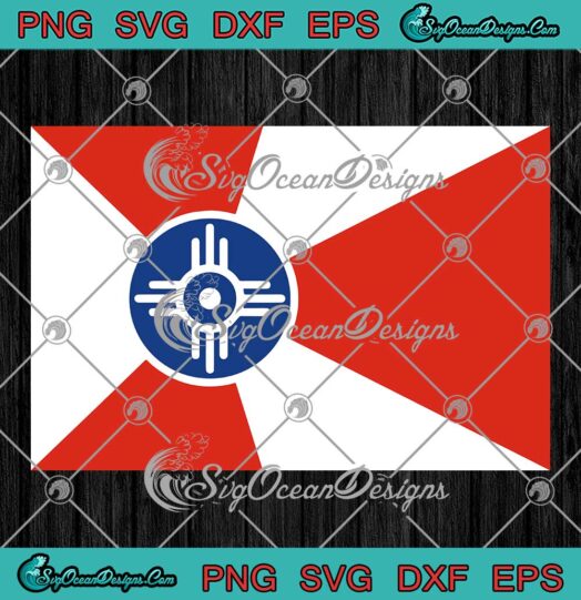 Wichita Kansas ICT Flag Trendy SVG - Wichita US City Flag SVG PNG EPS DXF PDF, Cricut File