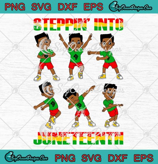 African American Black Boys Kids SVG - Stepping Into Juneteenth 1865 SVG PNG EPS DXF PDF, Cricut File