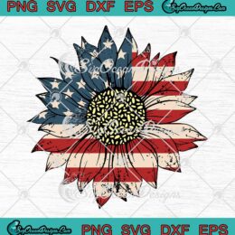 America Sunflower USA Flag SVG - 4th Of July Independence Day SVG PNG EPS DXF PDF, Cricut File