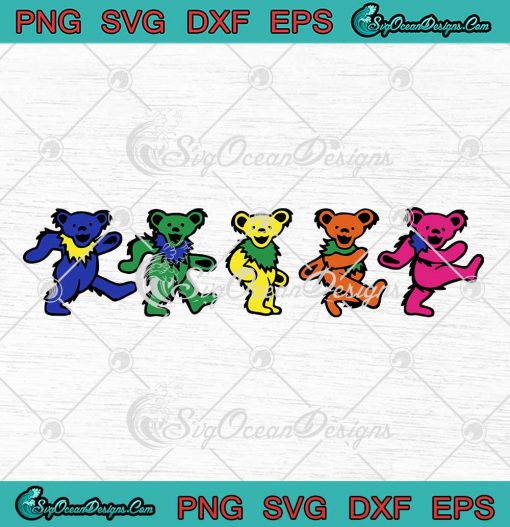 Grateful Dead Dancing Bears Cute SVG - Grateful Dead Bears SVG PNG EPS DXF PDF, Cricut File
