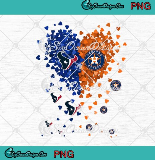 Houston Texans x Houston Astros PNG - Love Hearts Football Gift PNG JPG Clipart, Digital Download