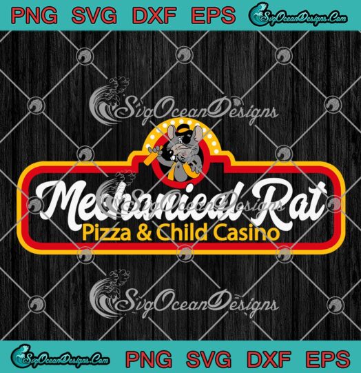 Mechanical Rat SVG - Pizza And Child Casino Funny Gift SVG PNG EPS DXF PDF, Cricut File