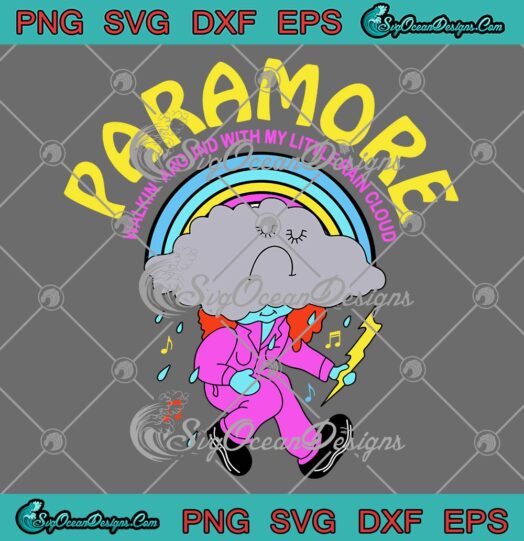 Paramore Hard Times Rain Cloud SVG - Rainbow Rock Band Tour 2023 SVG PNG EPS DXF PDF, Cricut File