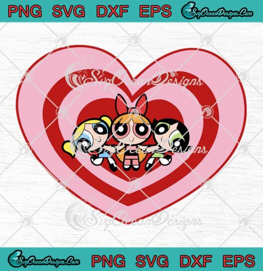Powerpuff Girls Heart Kids SVG - Sugar Spice Girls SVG PNG EPS DXF PDF, Cricut File