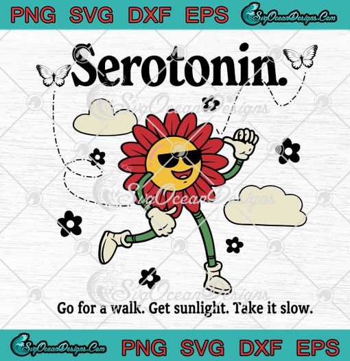 Retro Serotonin Chemical SVG - Mental Health Awareness Gift SVG PNG EPS DXF PDF, Cricut File