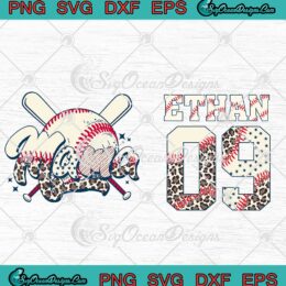 Baseball Mama Leopard Retro SVG - Baseball Mom Custom Name Gift SVG PNG EPS DXF PDF, Cricut File