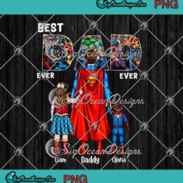 Best Dad Ever Marvel Superheroes PNG - Superman Dad Daughter And Son PNG JPG Clipart, Digital Download