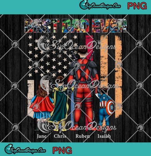 Best Dad Ever Superhero Dad PNG - Custom Name Gift For Father's Day PNG JPG Clipart, Digital Download