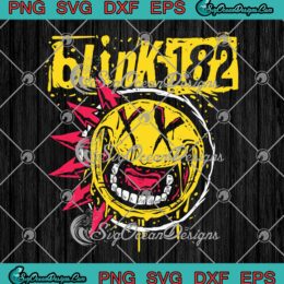 Blink-182 Rock Smile Face SVG - Blink-182 Smiley Music Band Punk Rock SVG PNG EPS DXF PDF, Cricut File