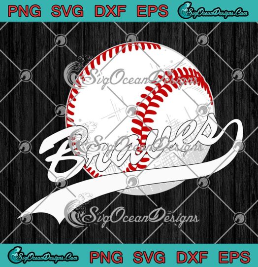 Brave Baseball Retro SVG - MLB Atlanta Braves Gift For Fan SVG PNG EPS DXF PDF, Cricut File