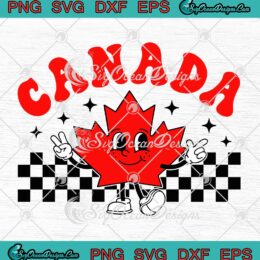 Canada Maple Leaf Groovy Retro SVG - Canadian Holiday SVG - Happy Canada Day SVG PNG EPS DXF PDF, Cricut File