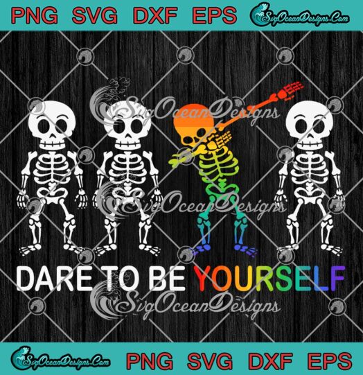 Dare To Be Yourself LGBT Pride SVG - Les Gay Pride Men Boys SVG PNG EPS DXF PDF, Cricut File