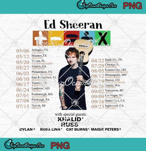 Ed Sheeran The Mathletics Tour 2023 PNG - Bad Habit Gift For Fan PNG JPG Clipart, Digital Download