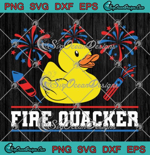 Fire Quacker Rubber Duck Fireworks SVG - Funny 4th Of July USA Patriotic SVG PNG EPS DXF PDF, Cricut File