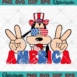 Goofy With American Sunglasses SVG - Patriotic Disney 4th Of July SVG PNG EPS DXF PDF, Cricut File