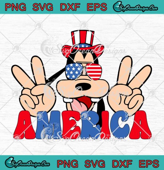 Goofy With American Sunglasses SVG - Patriotic Disney 4th Of July SVG PNG EPS DXF PDF, Cricut File