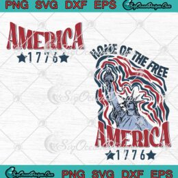 Home Of The Free America 1776 Retro SVG - 4th Of July Independence Day SVG PNG EPS DXF PDF, Cricut File