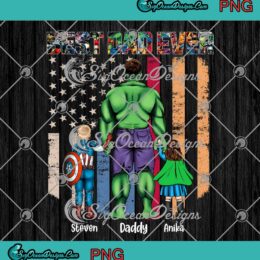 Hulk Dad With Kids Best Dad Ever PNG - Custom Name Gift PNG - Father's Day Superhero PNG JPG Clipart, Digital Download