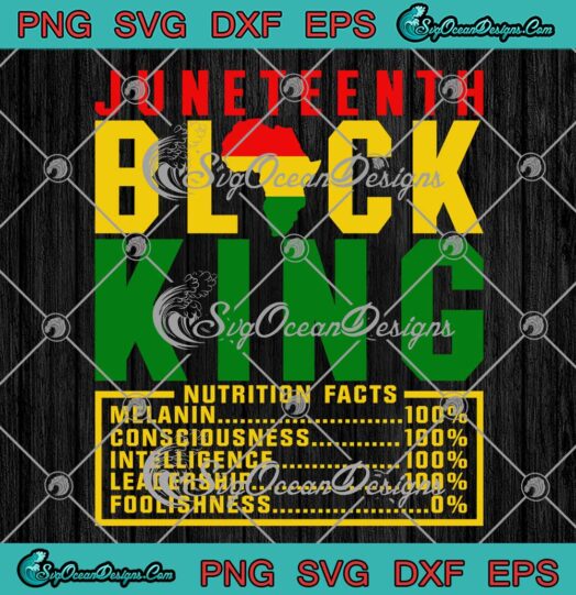 Juneteenth Black King SVG - Nutritional Facts Freedom Day SVG - Black History Month SVG PNG EPS DXF PDF, Cricut File