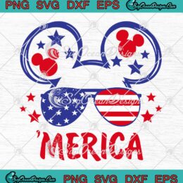 Mickey Merica Happy 4th Of July SVG - Disney Patriotic Independence Day SVG PNG EPS DXF PDF, Cricut File