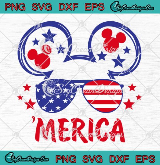 Mickey Merica Happy 4th Of July SVG - Disney Patriotic Independence Day SVG PNG EPS DXF PDF, Cricut File