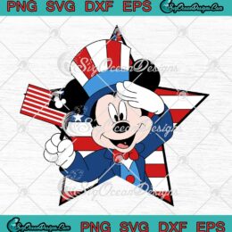 Mickey Mouse Disney Merica Star SVG - 4th Of July Independence Day SVG PNG EPS DXF PDF, Cricut File