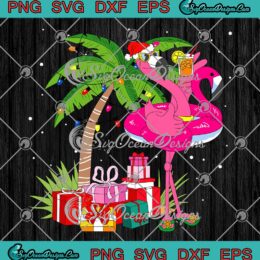 Tropical Pink Flamingo SVG - Christmas In July SVG - Summer Vacation SVG PNG EPS DXF PDF, Cricut File