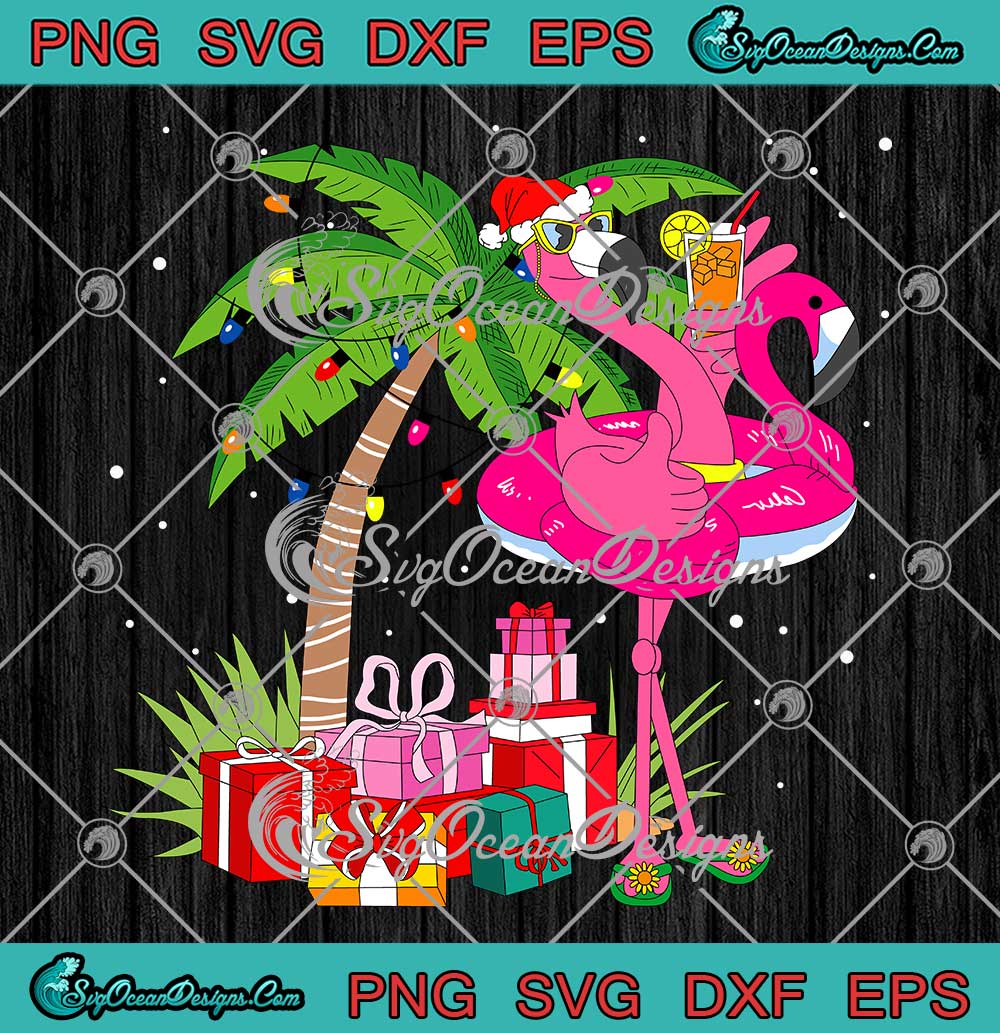 Tropical Pink Flamingo SVG - Christmas In July SVG - Summer Vacation ...