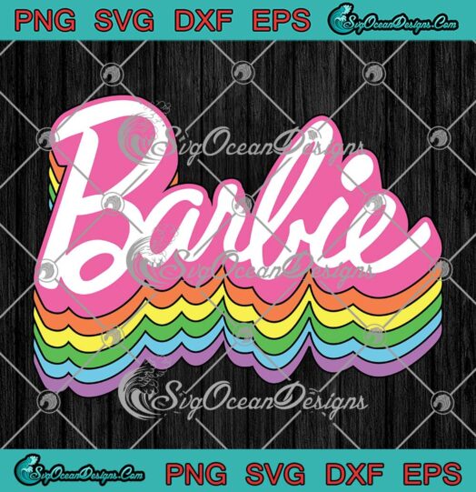 Barbie Logo Pride Rainbow Shadow SVG - Barbie Trendy Movie SVG PNG EPS DXF PDF, Cricut File